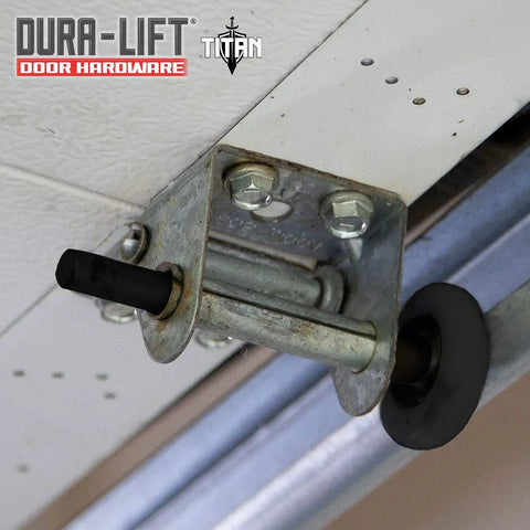 Close-up of All In One Garage Door Repair Kit For 16x7 White Doors With Powder Coated Hinges And Brackets Quiet Operation Rust Resistant