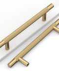 Champagne Bronze Cabinet Pulls 10 Pack 5 Inch Center To Center Knurled Kitchen Cabinet Handles, side view on white background