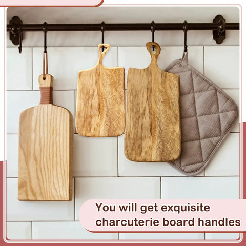 Set Of 3 Acrylic Charcuterie Handle Router Templates Woodworking Stencils For Cutting Boards Pro Guide Kit For Smooth Edge Routing And No Sweat Diy Projects That Turn Out Absolutely Knockout displayed with wooden cutting boards.