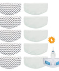 Steam Mop Pads for PowerFresh 1940 1806 Replacement Parts 10 Pack With Soft Microfiber Pads And Scrubbing Strips