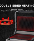 Double-sided heating feature of Top Rated Kuybtu Electric Grill 1800W 3600W Panini Maker, showing efficient heat distribution.