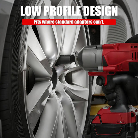 Low Profile Impact Socket Adapter Set For Tight Spaces With Cr Mo Steel Ratchet Converters, low-profile wrench on car wheel