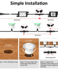Installation guide for Outdoor RGB Deck Lights 30 Pack Waterproof Recessed 12V Low Voltage LED With Remote And App Control 1.22 Inch Diameter