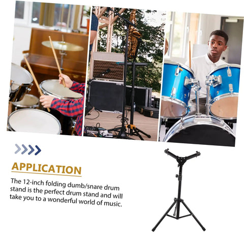 Heavy Duty Black Adjustable Drum Rack Integrated With Portable Practice Pad Station Featuring Sturdy Alloy Build Designed For Weekend Drummers And Touring Pros Wanting A Killer Stage Setup, with drums and stand visible.