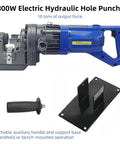 Beefy 1800W Hydraulic Hole Puncher With 10 Ton Punch Power Electric Metal Punch Tool with handle and base