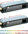 Top Shelf Aluminum Alloy Sandpaper Holder With Smooth Dual Knobs For A Dead Sure Grip Fits Standard 220x60mm Sheets displayed with adjustment knobs.