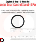 Replacement O Rings For Scepter SmartControl Gas Can Spout 4 Pack black rubber o-ring with ruler measurement