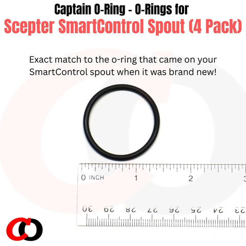 Replacement O Rings For Scepter SmartControl Gas Can Spout 4 Pack black rubber o-ring with ruler measurement