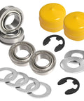 4 Pack Front Wheel Bushing To Bearing Conversion Kit 9040H components including bearings, washers, and yellow caps