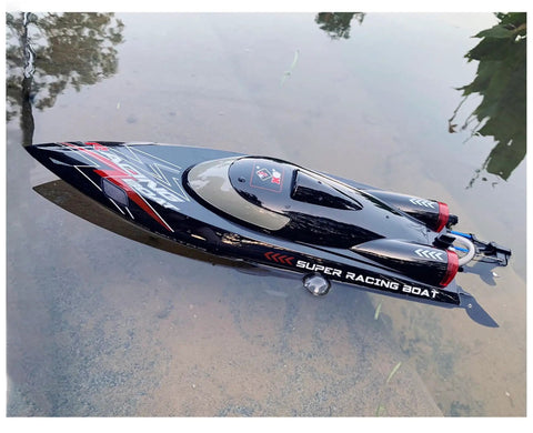 Rad Remote Control Speed Boat With LED Lights And Waterproof Roof And 2.4 GHz Control High Power Brushless Motor on water