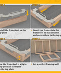 16 Inch On Center Stud Layout Tool Forged From Tough Cast Aluminum Rock Solid Framing Spacing Jig in instructional steps for wall assembly.