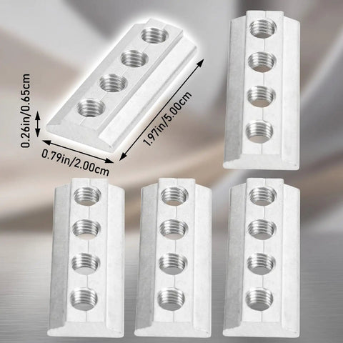 Heavy Duty Truck Bed T Slot Nuts 8mm Tie Down Hardware Easy Slide Into L Track with three holes for secure fit in cargo.