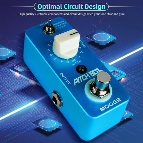Blue Pitch Harmonizer Guitar Effects Pedal With True Bypass MPS1 Octave Box Harmony Detune And Pitch Shift Modes