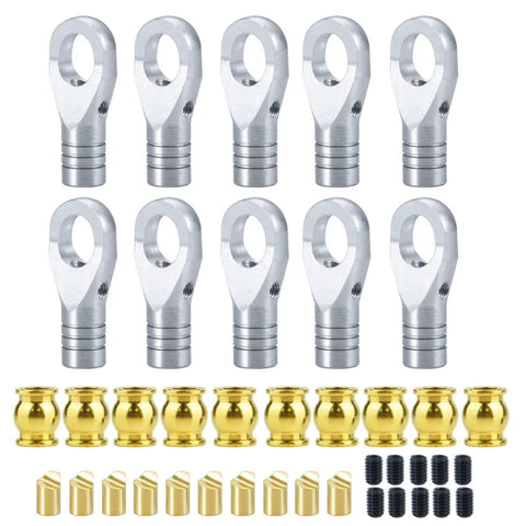 10 Piece Stainless Steel M4 Link Rod Ends Ball Head Right Hand Screw Set For 1/10 Axial SCX10 90046 RC Crawler Cars