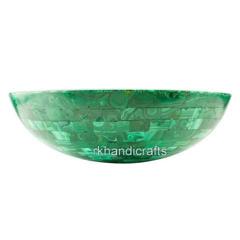 Top Shelf Malachite Green Vessel Sink With A Slick Nonporous Glaze That Hits Different For Trendy Bathroom Vanities Restaurant Bars And Modern Offices 21 Inch Square Wash Basin Absolute Drip, side view.