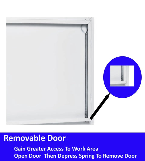 Heavy Duty Steel Flush Access Panel 24X24 With Removable Door, showing door mechanism for easy access and installation guide.