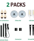 Components of Low Voltage 12V G4 LED Landscape Path Lights Waterproof Outdoor Garden Lamps With Replaceable Warm White Bulbs Black Finish 2 Pack