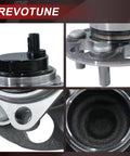 Close-up of Rear Wheel Bearing And Hub Assembly For Prius, Corolla And Lexus CT200h - 5 Lug With ABS, showing detailed parts
