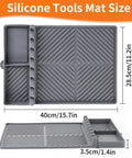 Griddle Mat For Outdoor Grills, Silicone Side Shelf Mat And Drip Pad, 16 By 11.5 Inches, Nonstick Barbecue Caddy For Spatulas And Seasonings, Gray