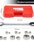 Manual Knockout Hole Punch Driver Kit 1/2 To 2 Inch Conduit Cutter Set With Chromed Punch Dies and red case display