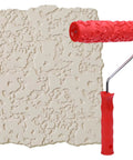 Heavy Duty Texture Paint Roller With Ultra Soft Rubber Face For Killer Wall Art And Badass Accent Panels Ideal For Easy DIY Home Upgrades And Hella Thick Paint Application on textured wall sample.