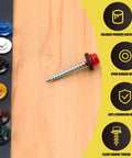 Blue Hex Head Self Drilling Roofing Screws 1-1/2 In For Wood And Metal Roofs With EPDM Washer Colored Head 250 Pack