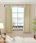 Matte Blackout Curtain Rod With Wrap Around Design, Adjustable From 30 To 86 Inches, Fits Windows 48 To 84 in modern bedroom