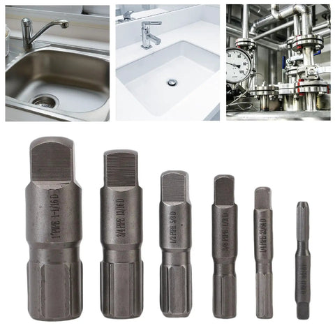 Premium Heavy Duty Pipe Extractor Tool Set For 1/8 In To 1 Inch Pipes, Professional Broken Screw Removal Kit With Steel Bits For Schedule 40 And 80 Plumbing Repairs That Actually Get The Job Done Right; six steel extractor bits