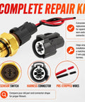 Radiator Coolant Fan Switch Replacement With Connector Pigtail Harness Water Temperature Sensor Switch For Honda Accord Civic CR V Odyssey And Acura Integra RSX TL CL Plug And Play Drop In Ready, 2-wire pigtail