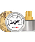 Compact One Inch Pressure Gauge Zero To One Hundred Psi For Coffee Machines Water Pumps And Air Compressors Stainless Steel Case