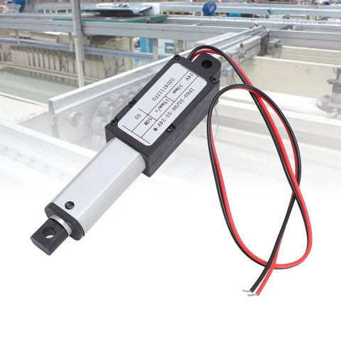 Sturdy Mini Linear Electric Actuator With Fast 15mm Second Speed And Aluminum Tube, showcasing connections and compact design.