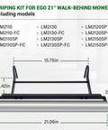 Diagram of 21 Inch Mower Stripe Kit Stainless Steel Roller With Bearings For EGO 21 Inch Walk Behind Mowers Easy Install