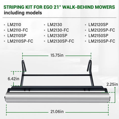 Diagram of 21 Inch Mower Stripe Kit Stainless Steel Roller With Bearings For EGO 21 Inch Walk Behind Mowers Easy Install