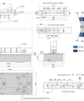 Beefy Floor Spring Glass Hinge N-828 For Heavy Doors, Supports Up To 120KG, Fits 950-1050mm Wide, Opens To 116 Degrees, Center Hung Double Action Door Hardware For Commercial Or Residential Use. technical drawing with dimensions