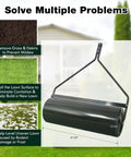 Beefy Iron Lawn Roller With 26 Gal Capacity And 220 Lb Load For Tough Yard Work, 40 Inch Wide with ATV Tow Behind Handle