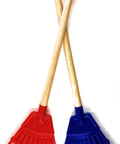 Heavy Duty Wooden Kids Lawn Rakes Set Of 2 30.5 Inch Rakes With Plastic Head And Handle Red And Blue Colorful Garden Tools