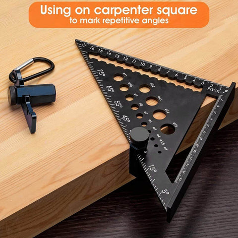Stair Gauges For Framing Square With Holder And Hook, Workhorse Aluminum Alloy Rafter Gauges, Thumb Screw Layout Jig Tool