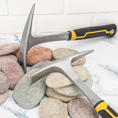 Two Pack 28 Oz Rock Pick Hammer Set For Digging And Chipping Beefed Up Heavy Duty Forged 45 Steel Construction