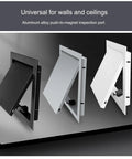 Heavy Duty Metal Ceiling Access Panel For Drywall Utility Rooms Slick White Flush Mount Hatch view with black, grey, and white finishes