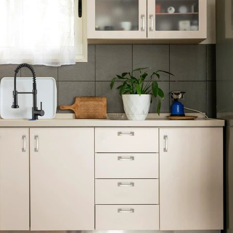 Kitchen cabinets with 30 Pack Solid 3 Inch Square Foot Arch Cabinet Pulls In Brushed Nickel Finish For Kitchen Cabinets And Drawers.