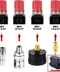 Air Compressor Pressure Regulator With Dial Gauge 0 To 175 PSI For Air Tools And Home Garage Use Four Way Valve Easy Install