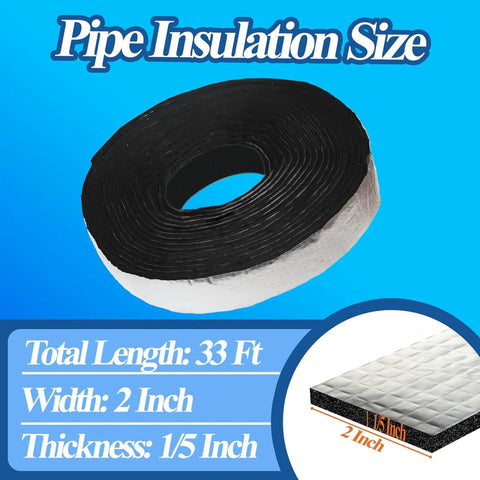 All Season Outdoor Pipe Insulation Wrap 2 Inch Wide By 33 Foot Self Adhering Foam Tape With Aluminum Foil Roll Image