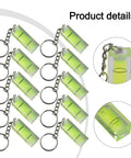 10 Pack for mini for spirit Levels Green and Blue for acrylic Glass Square keychain levels with bright green liquid and measurements.
