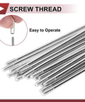 Twenty Pack 12G Bicycle Spokes Set, 130mm Length, Silver Galvanized Carbon Steel Wheel Spokes For Most Rims, 2.5mm Diameter