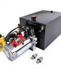 Beefy 12V DC Double Acting Hydraulic Dump Trailer Power Unit With 20 Quart Steel Reservoir SAE 6 Ports And 3200 PSI