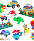 Mega 1500 Piece Building Bricks Set For Kids With Doors, Windows, Wheels And Axles Includes 24 Big Wheels And 6 Doors