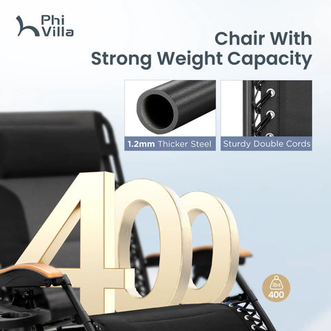 Big And Comfy Oversized Zero Gravity Chair With Cup Holder 30 Inch Wide Seat Foldable Patio Recliner Supports Up To 400 Lbs
