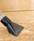 Heavy Duty Dust Collection Floor Sweep And 4 Inch Clear Dust Pipe Accessory Kit with quick connect coupler on woodworking surface.