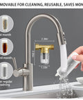 XZ02 50 Micron Reusable Brass Washing Machine Water Filter installed on faucet, showing filter effectiveness over time.