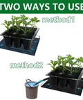 Automatic Plant Watering Mat 110 X 25 Inch Self Watering Capillary Mat For Seed Sprouting Hydroponics And Potted Plants 3mm Thick Felt Wicking Pad Delivers Water From Bottom Up For Healthy Roots showing two usage methods